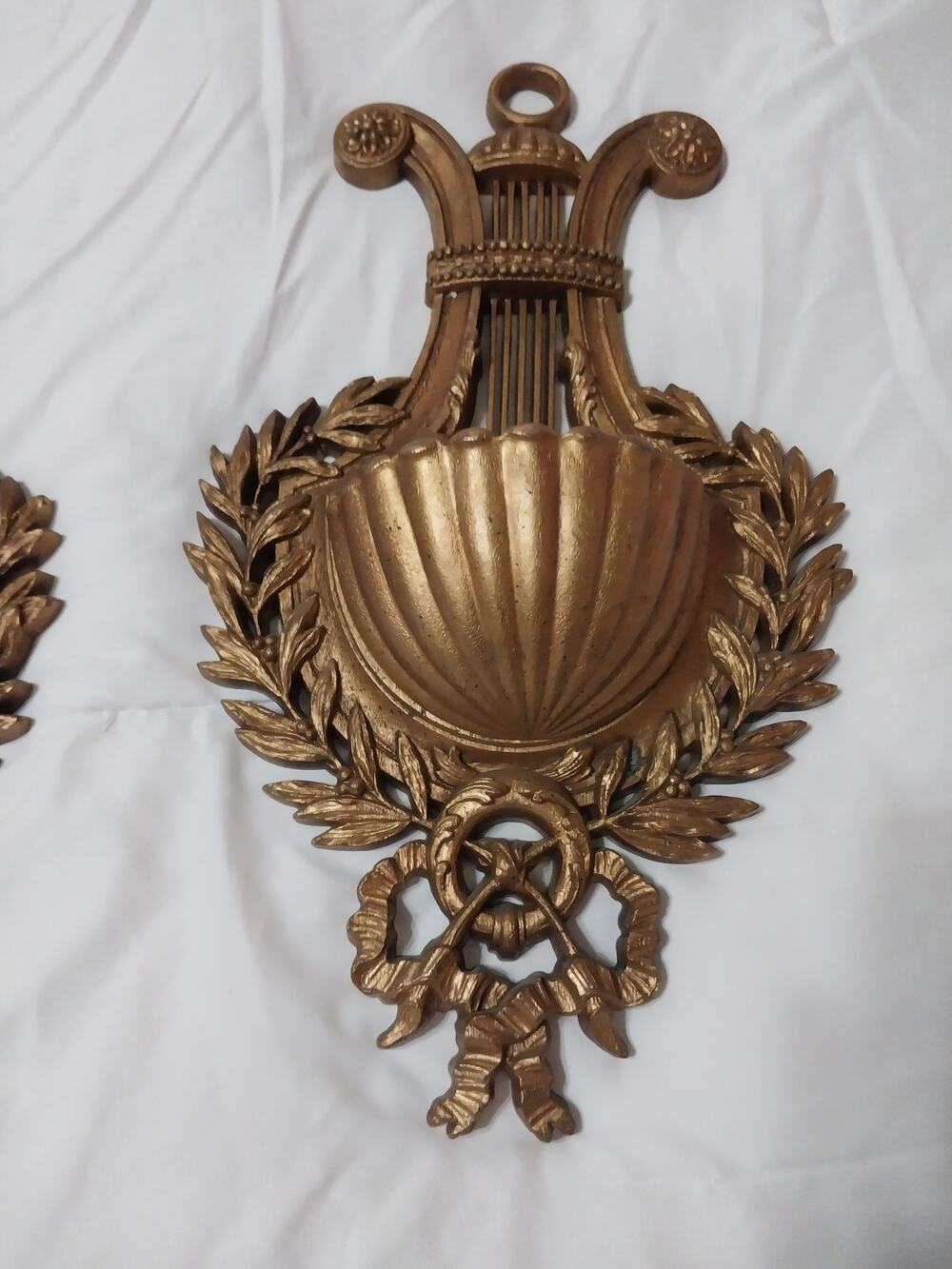 Vtg Gold Burwood Wall Pocket #4719-2 MCM